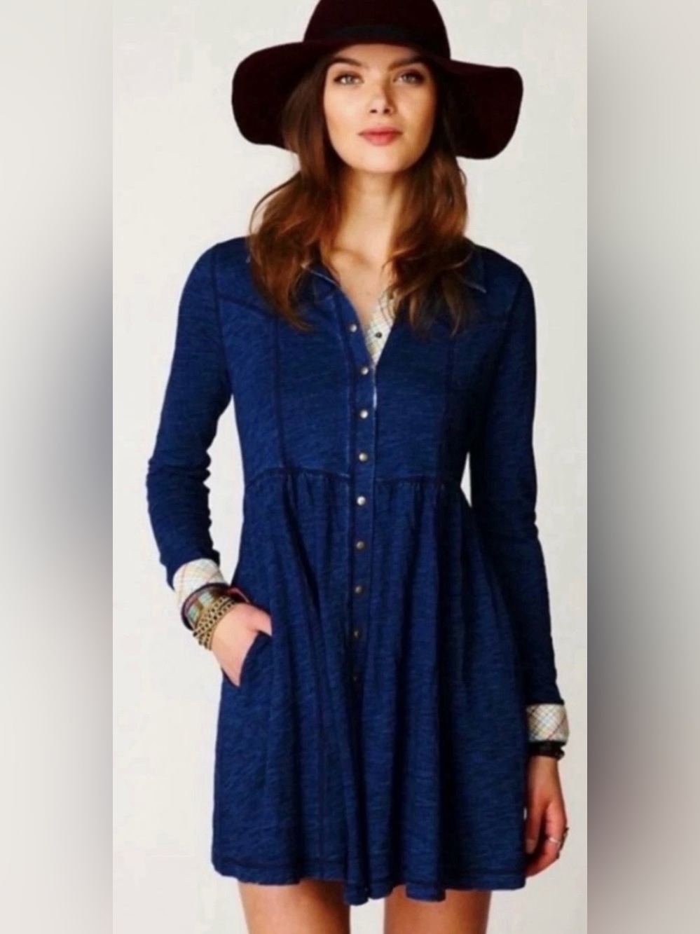 Free People blue shirt dress M